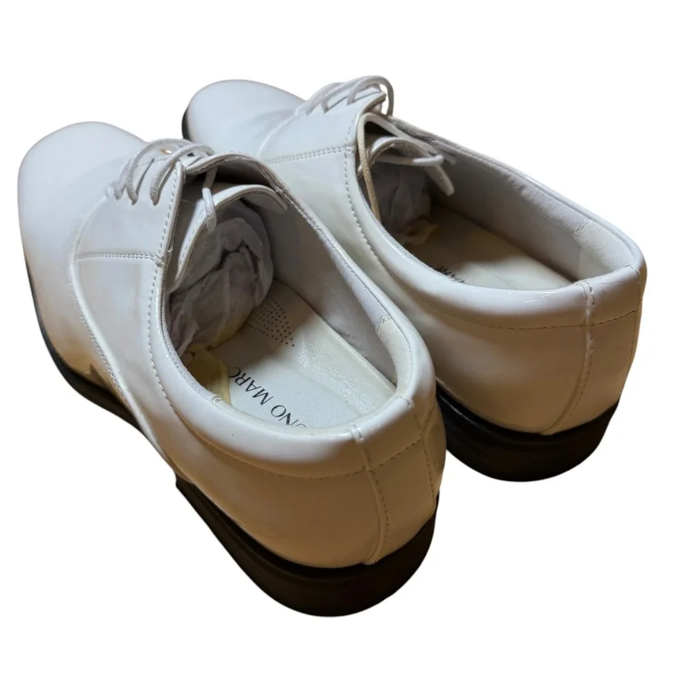Bruno Marc Tuxedo Dress Shoes Mens 13 White New Faux Patent Leather Formal